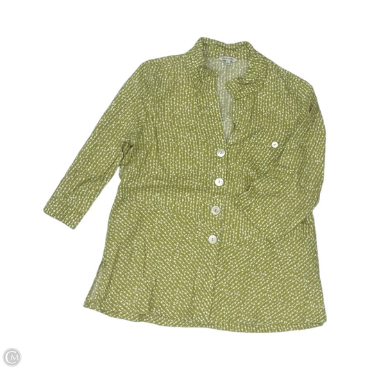 Blouse 3/4 Sleeve By John Mark In Green, Size: L