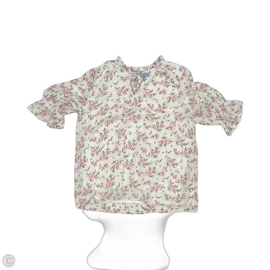 Blouse Short Sleeve By Cece In Floral Print, Size: L