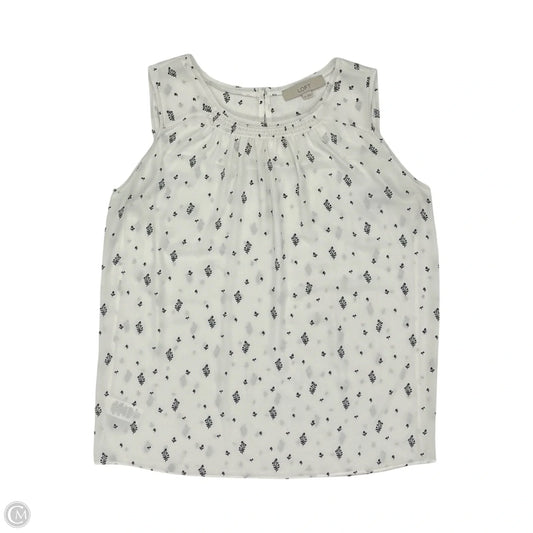 Blouse Short Sleeve By Loft In Black & Cream, Size: M