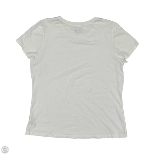 Blouse Short Sleeve By Tahari In White, Size: L