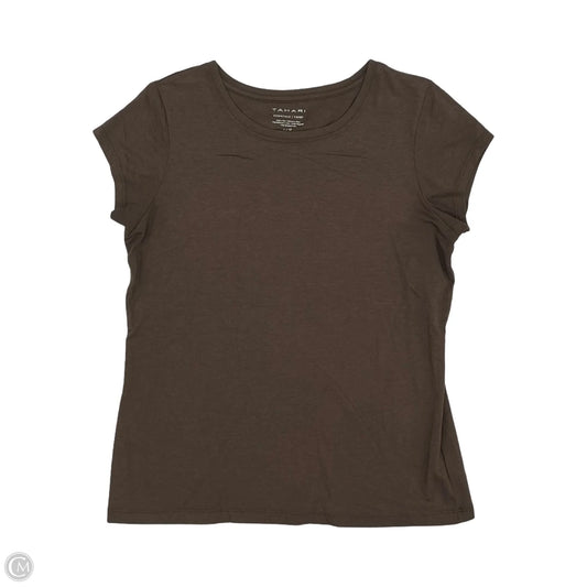 Top Short Sleeve By Tahari In Brown, Size: L