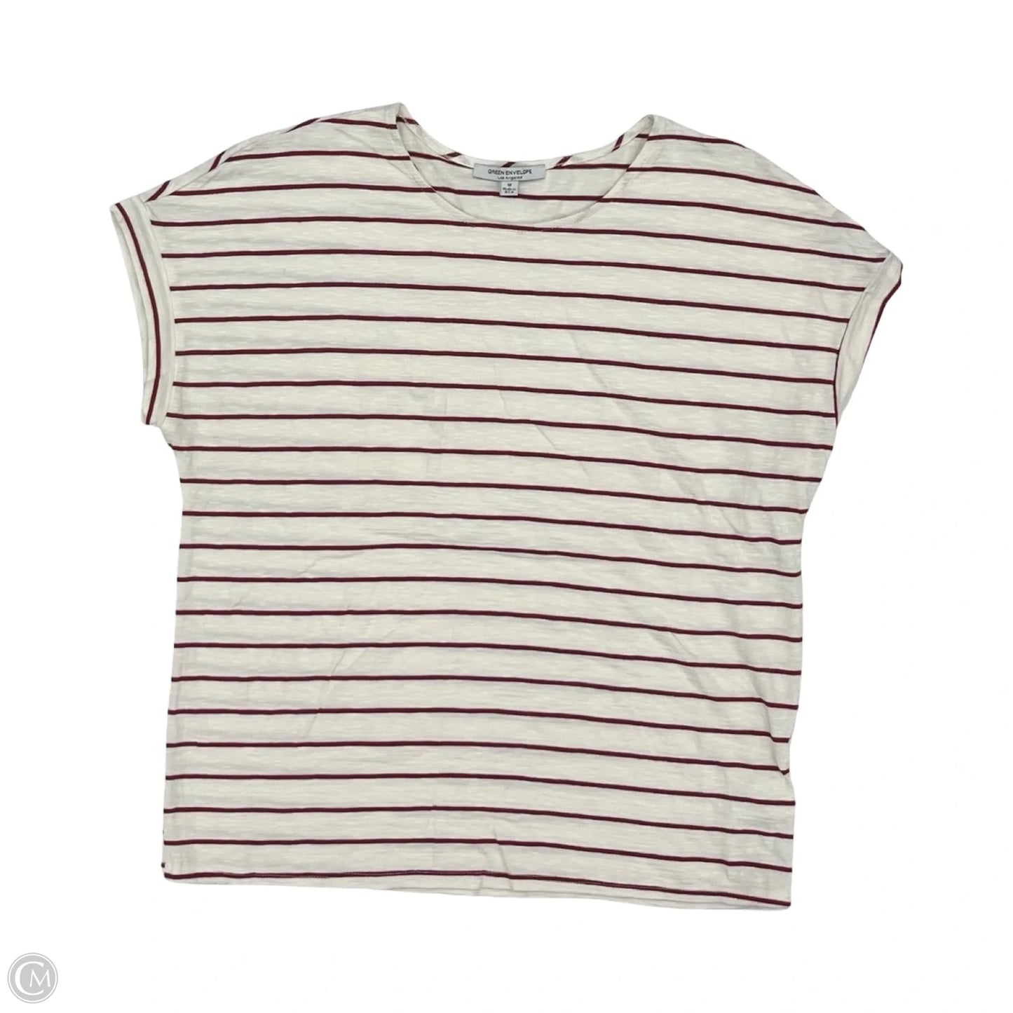 Top Short Sleeve By Green Envelope In Striped Pattern, Size: M