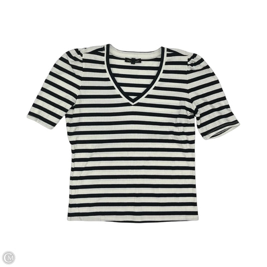 Top Short Sleeve By Downeast In Black & White, Size: L