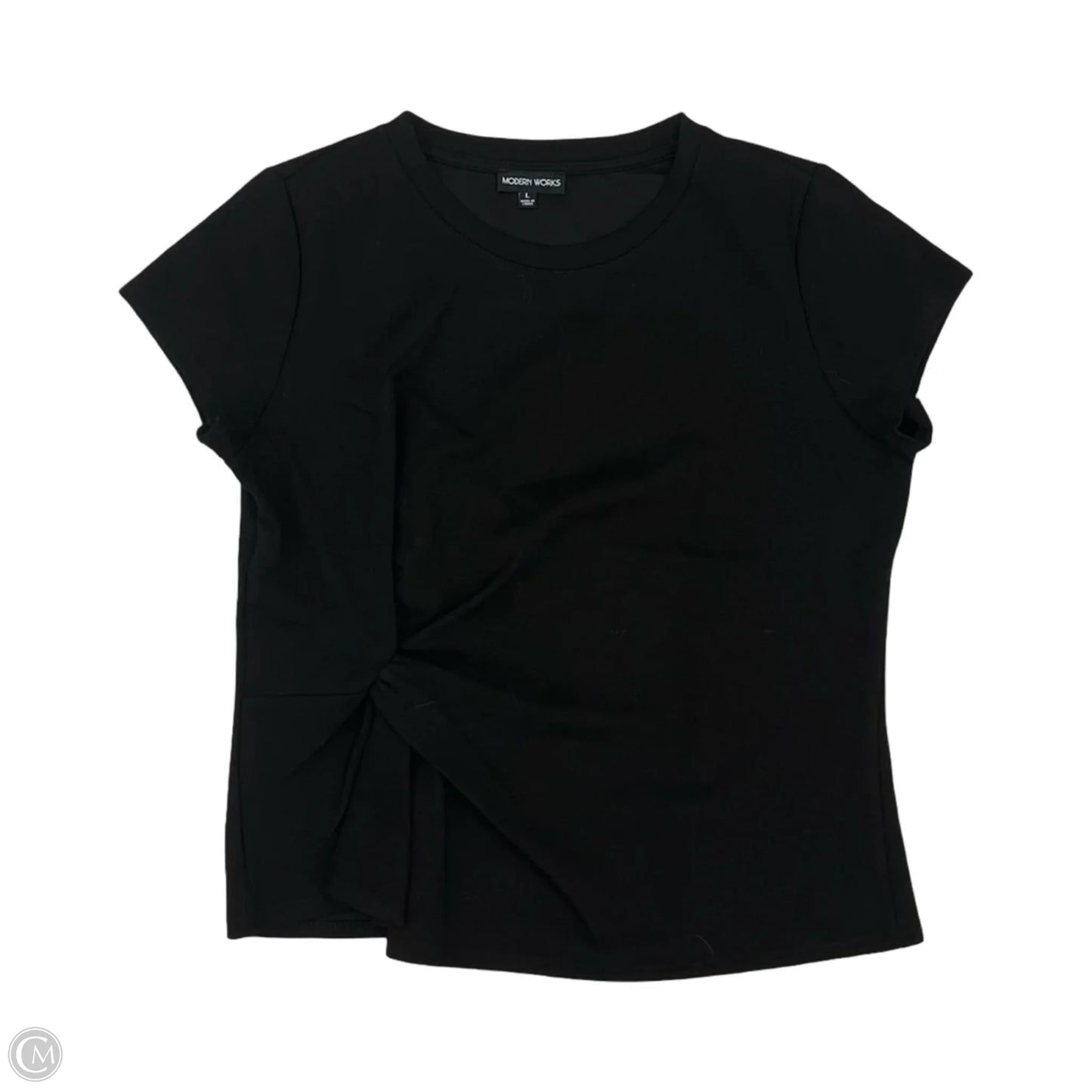 Blouse Short Sleeve By Modern Works In Black, Size: L