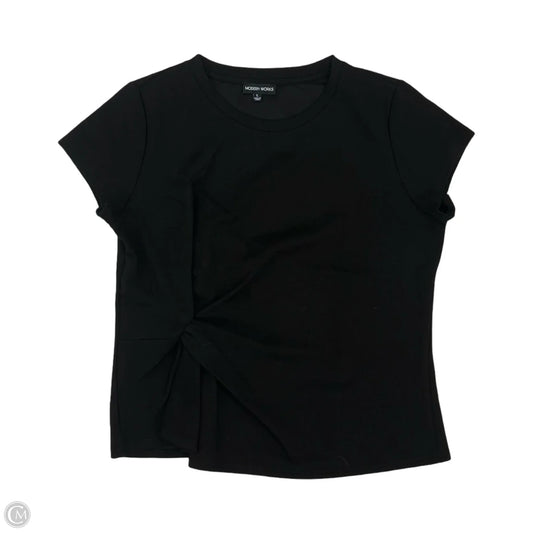Blouse Short Sleeve By Modern Works In Black, Size: L