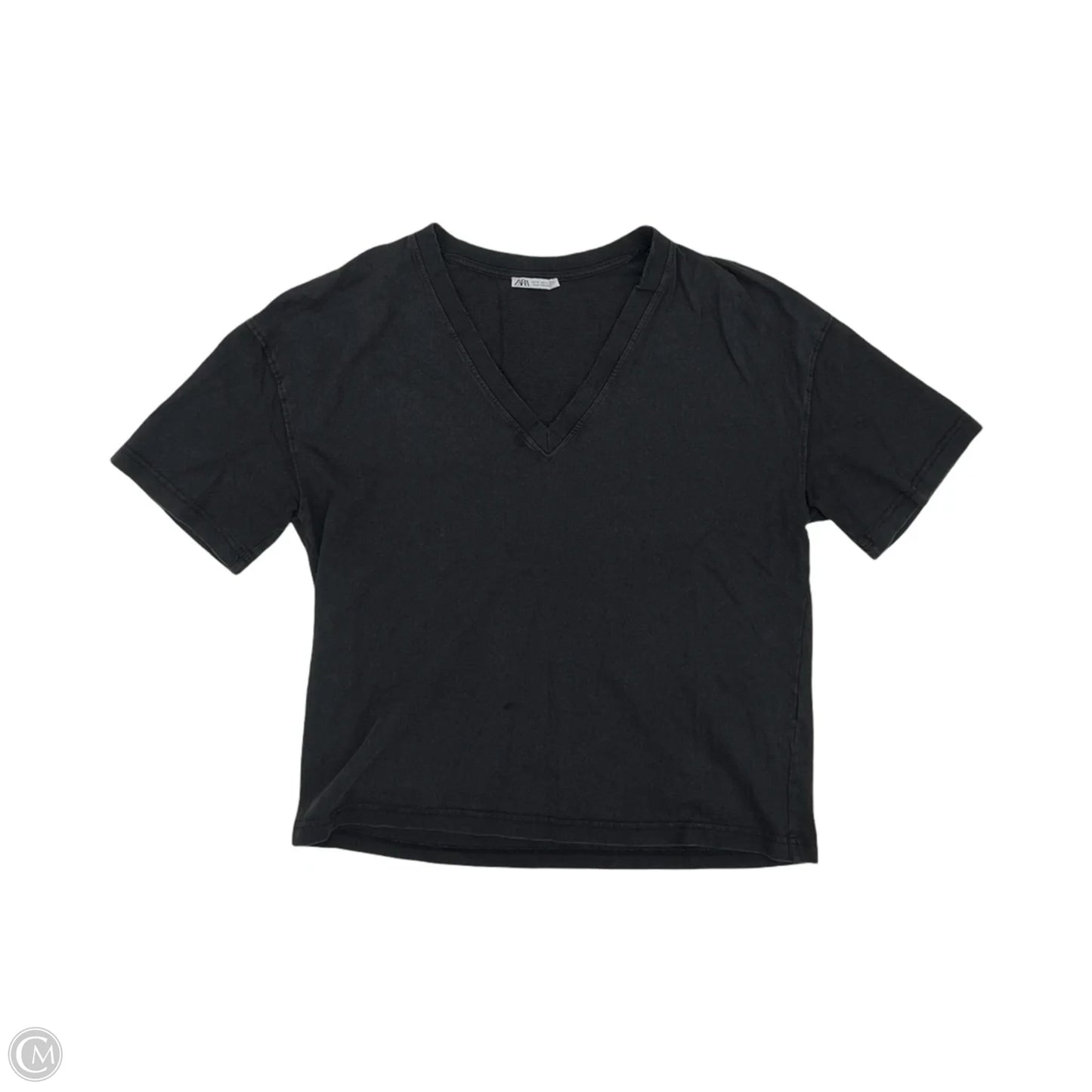 Top Short Sleeve By Zara In Black, Size: M