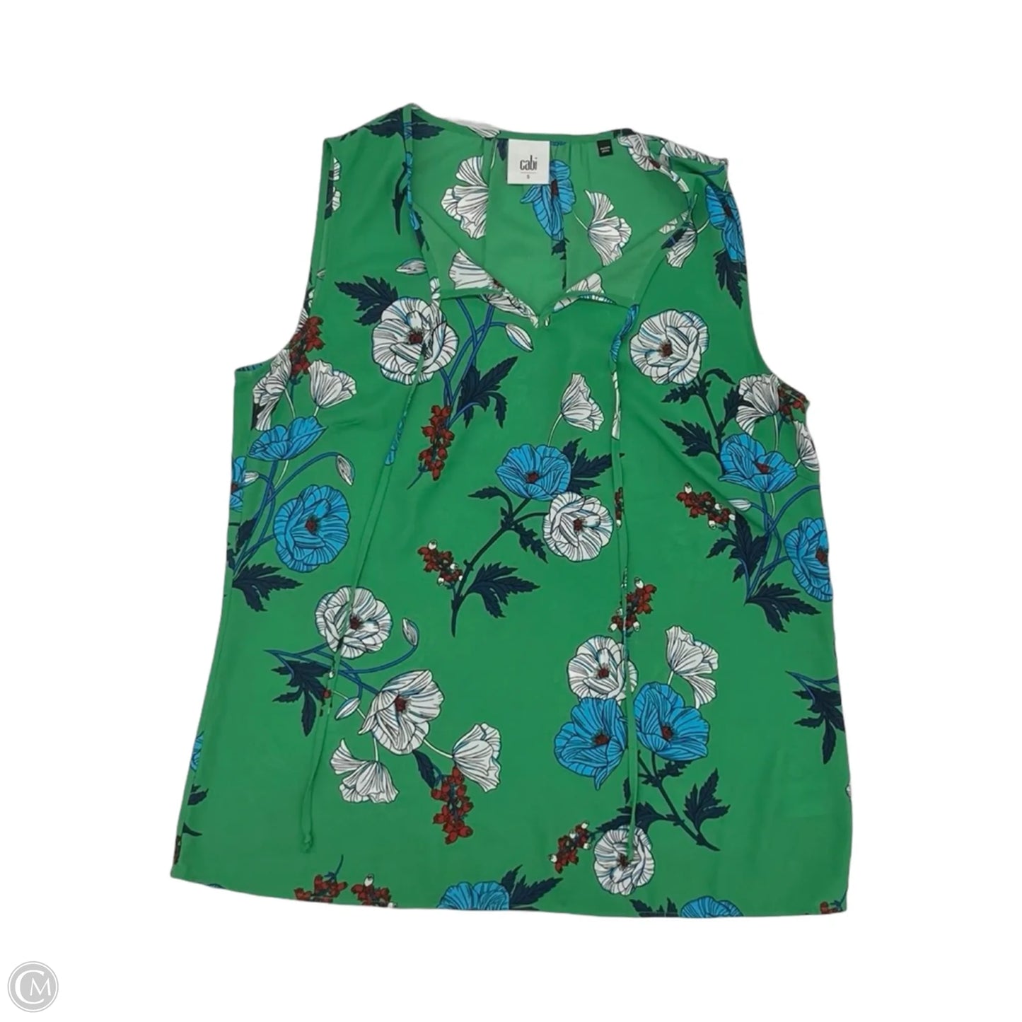 Blouse Sleeveless By Cabi In Floral Print, Size: S