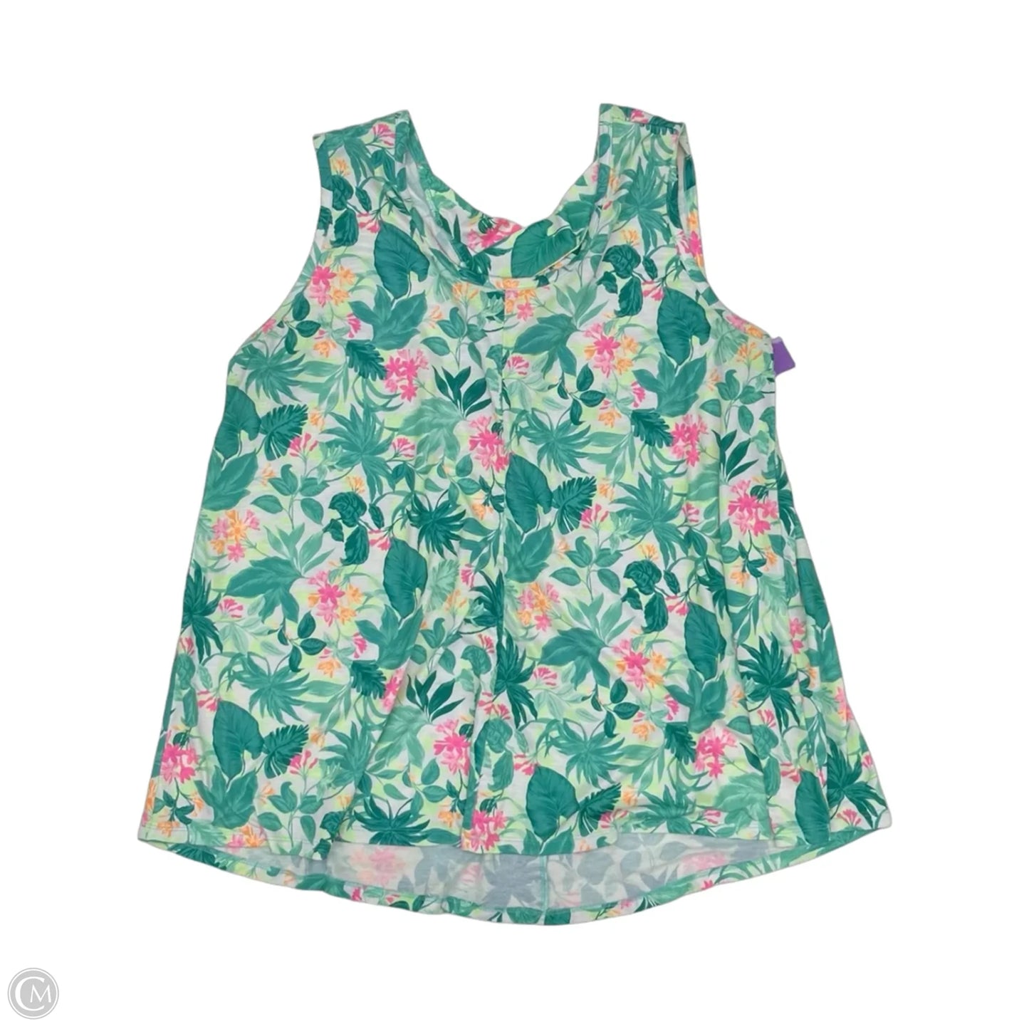 Top Sleeveless By Cato In Tropical Print, Size: 1x