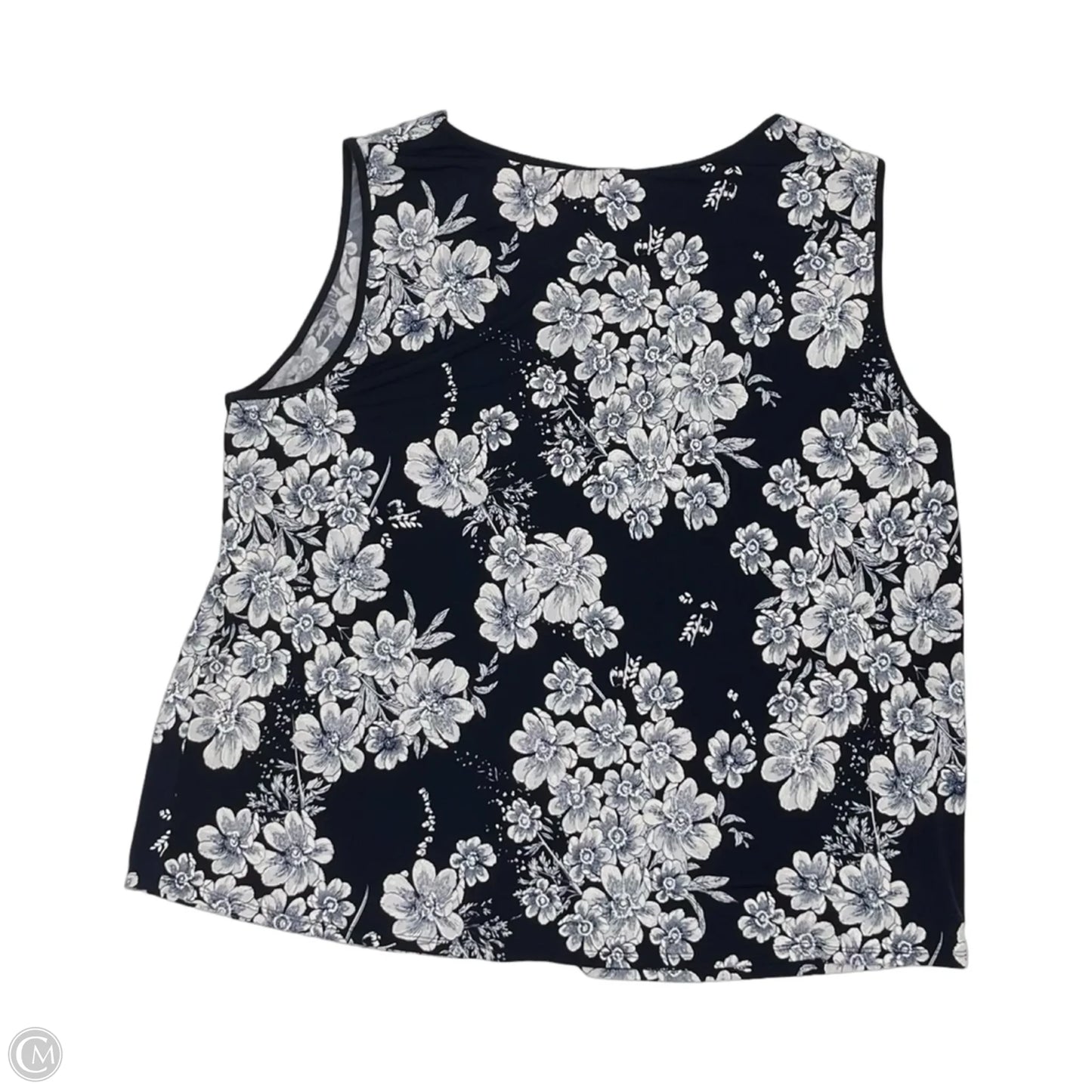 Blouse Sleeveless By Clothes Mentor In Blue & Cream, Size: 2x