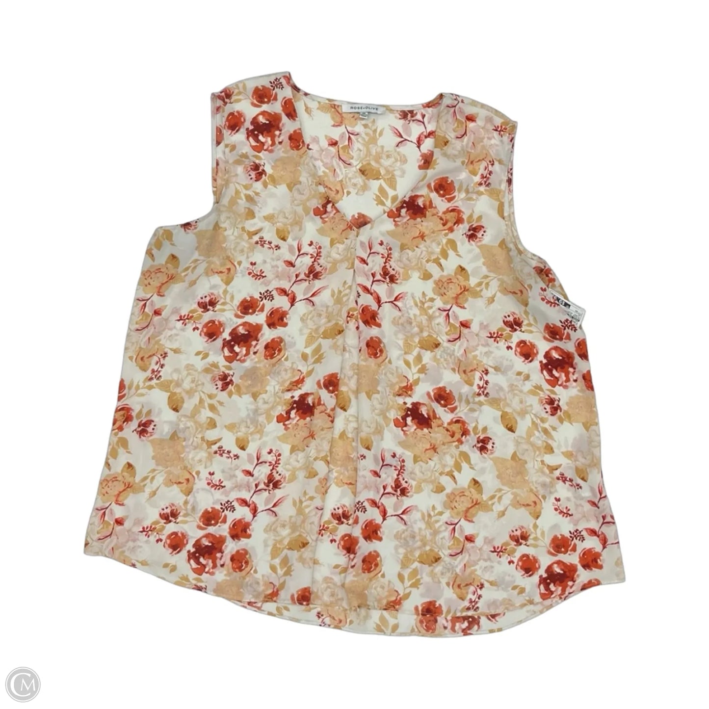 Blouse Sleeveless By Rose And Olive In Floral Print, Size: 2x