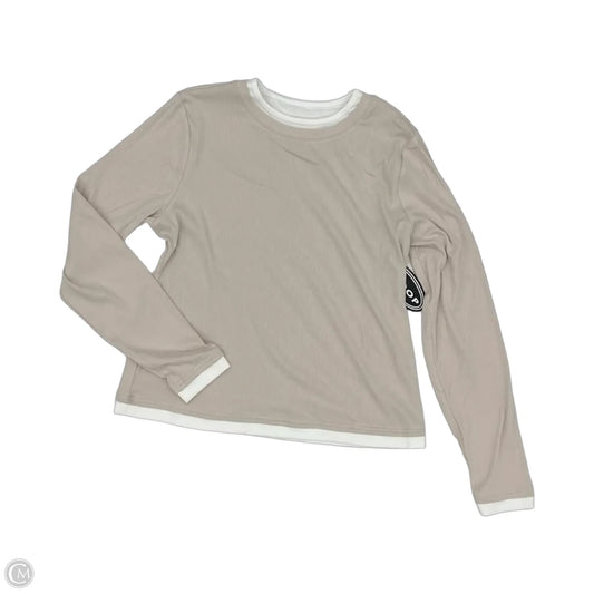 Top Long Sleeve By Scoop In Cream & Tan, Size: Xxl