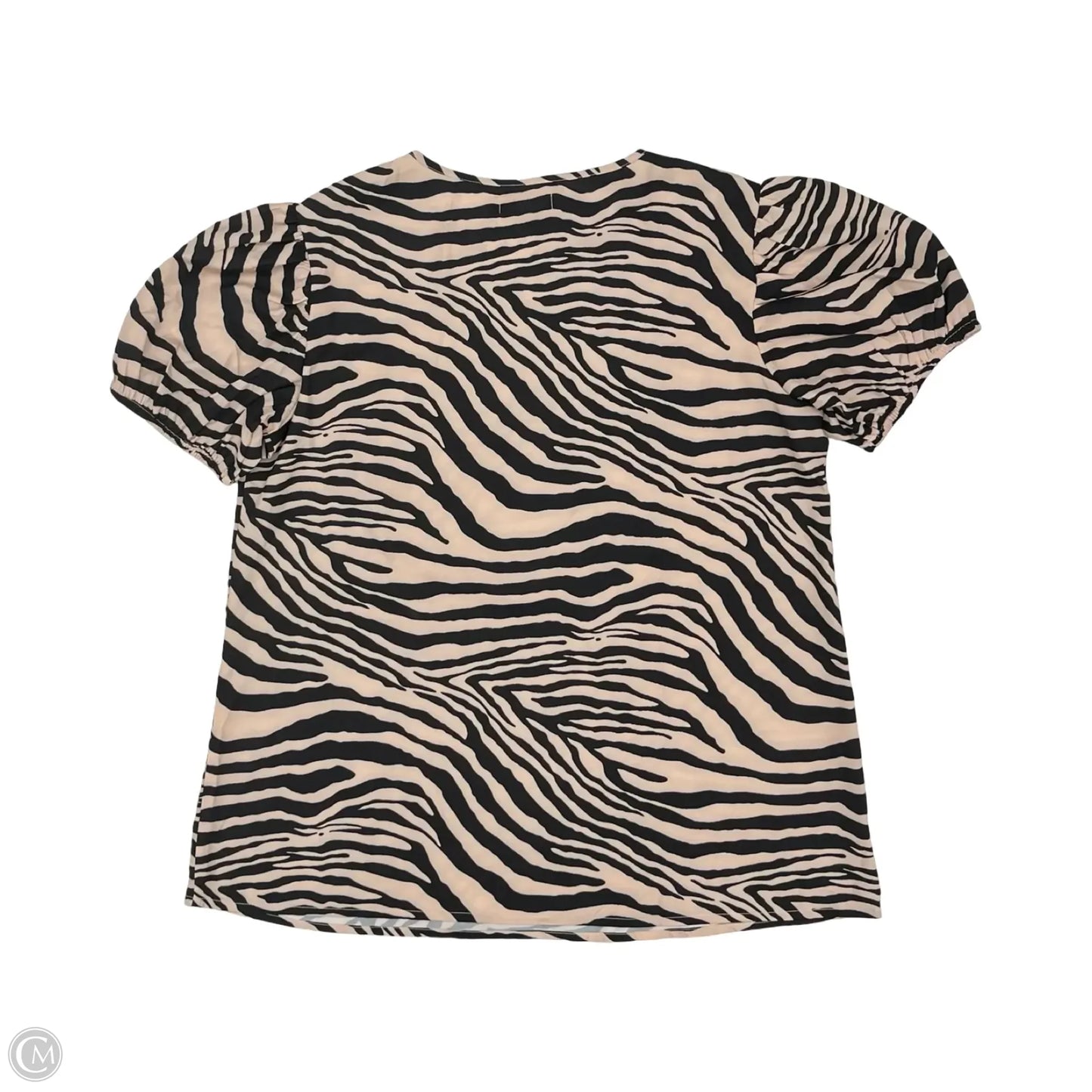 Blouse Short Sleeve By Southern Stitch In Zebra Print, Size: M