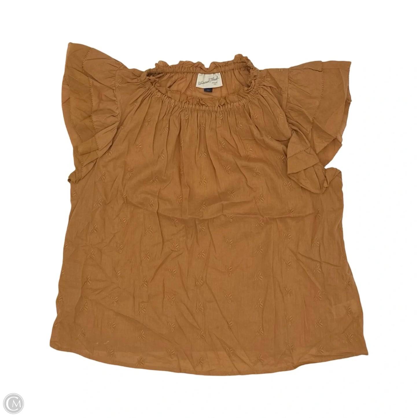 Blouse Short Sleeve By Universal Thread In Brown, Size: L