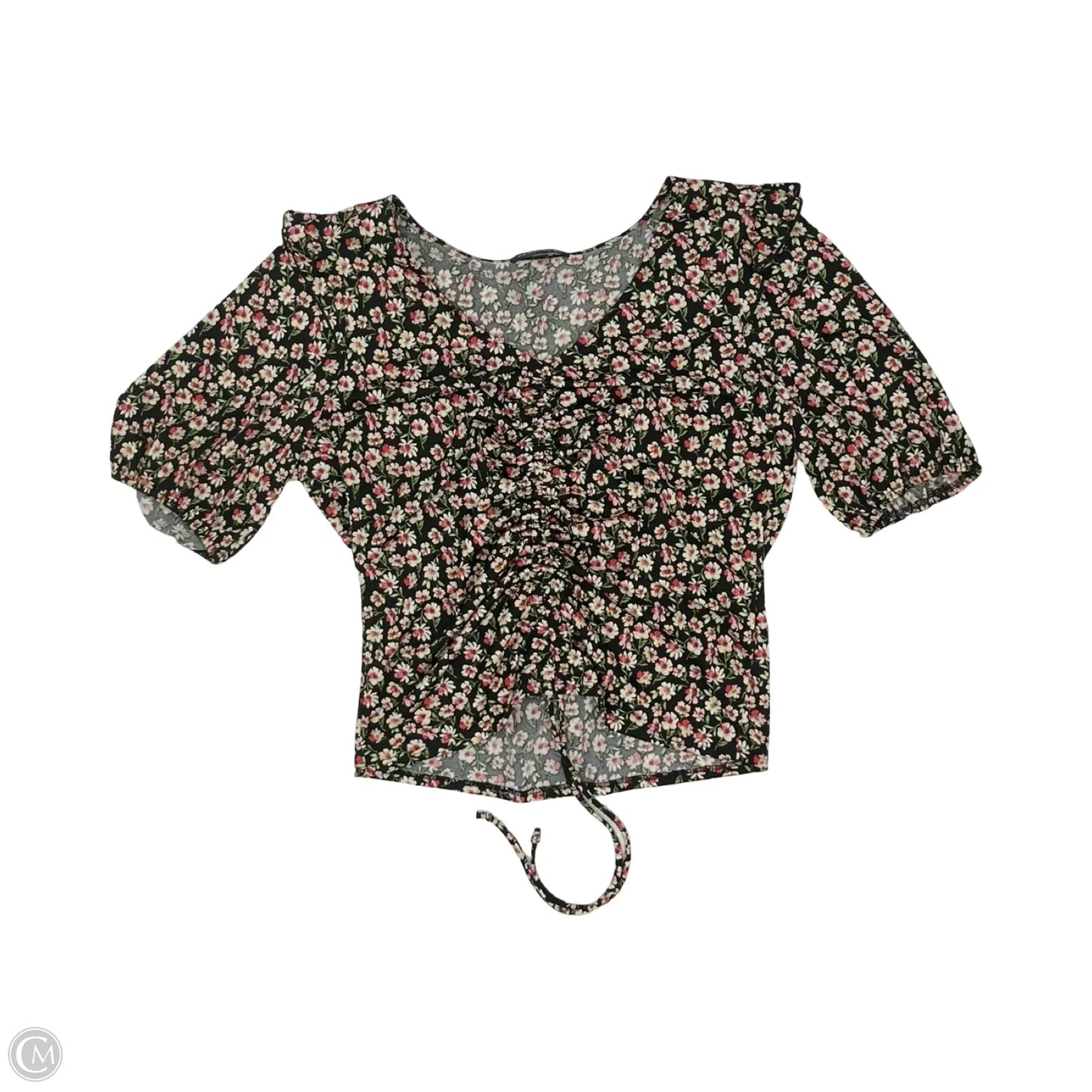 Blouse Short Sleeve By Moa Moa In Floral Print, Size: Xl