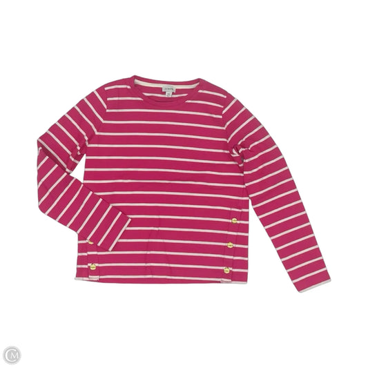 Top Long Sleeve By J. Crew In Pink & White, Size: Xs