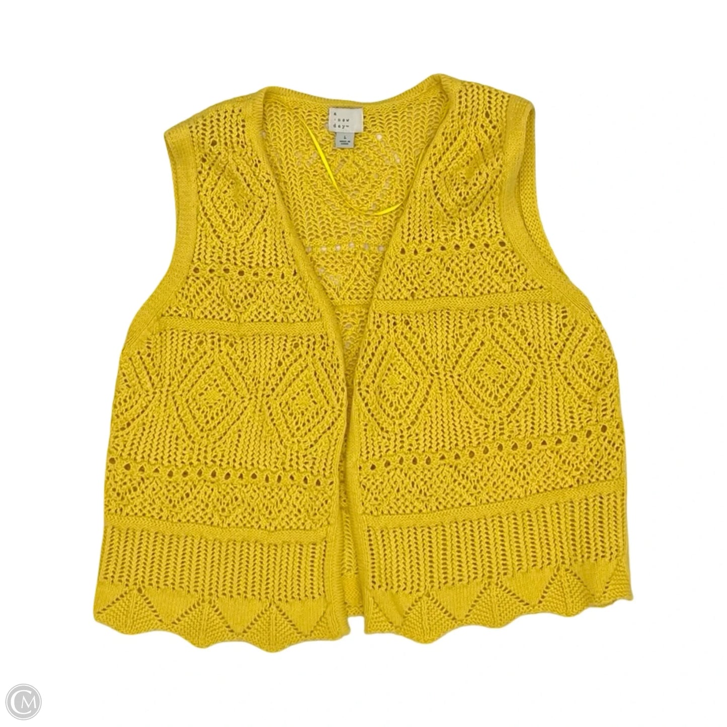 Vest Sweater By A New Day In Yellow, Size: L