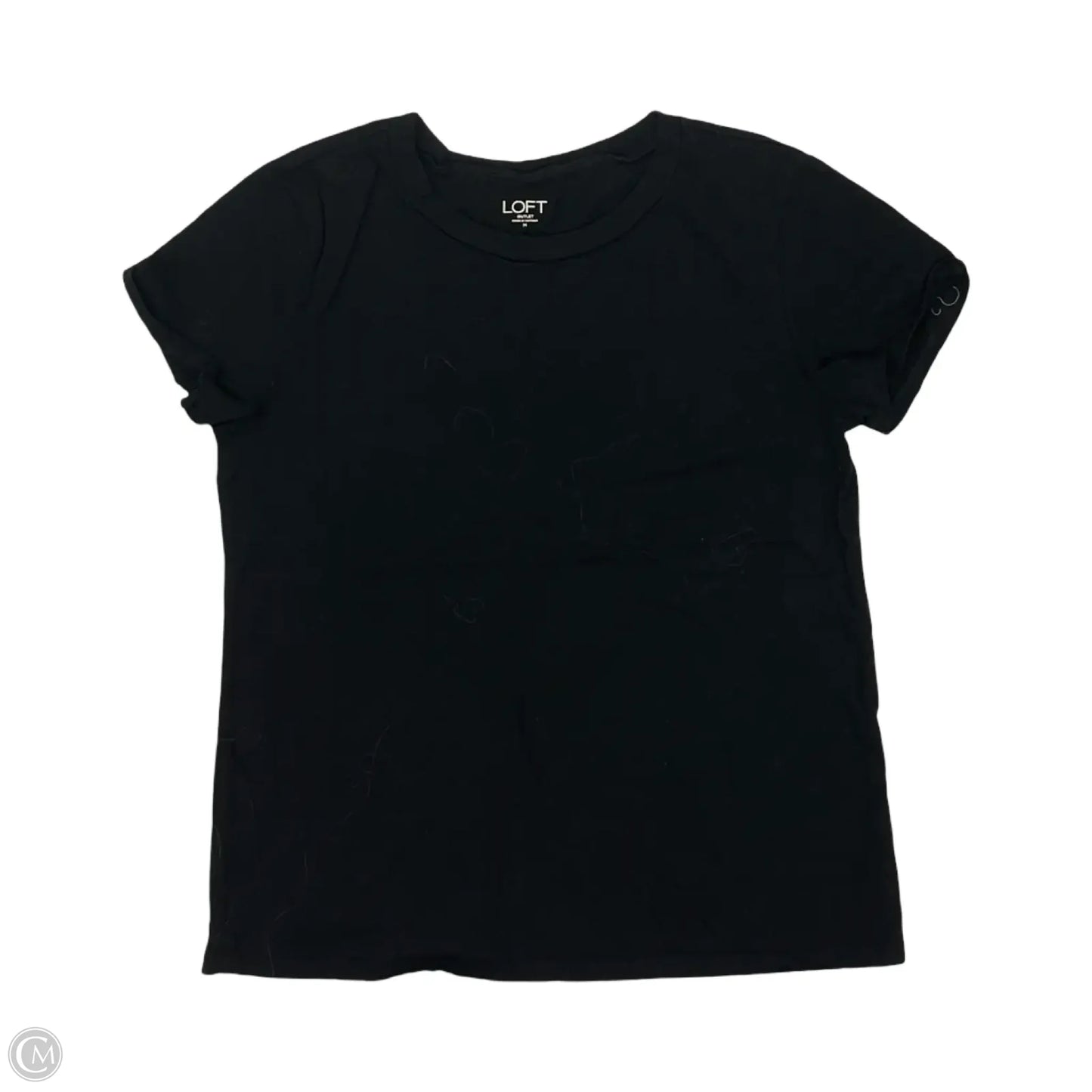 Top Short Sleeve By Loft In Black, Size: M