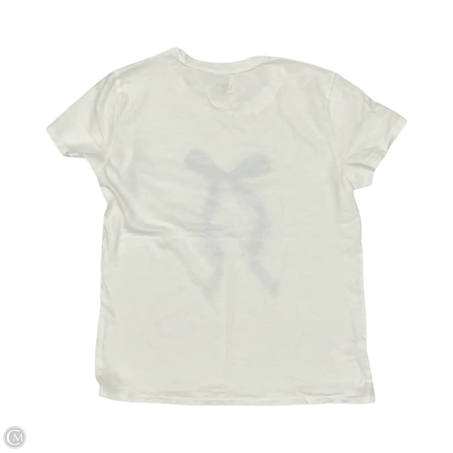 Top Short Sleeve By Loft In Blue & Cream, Size: M