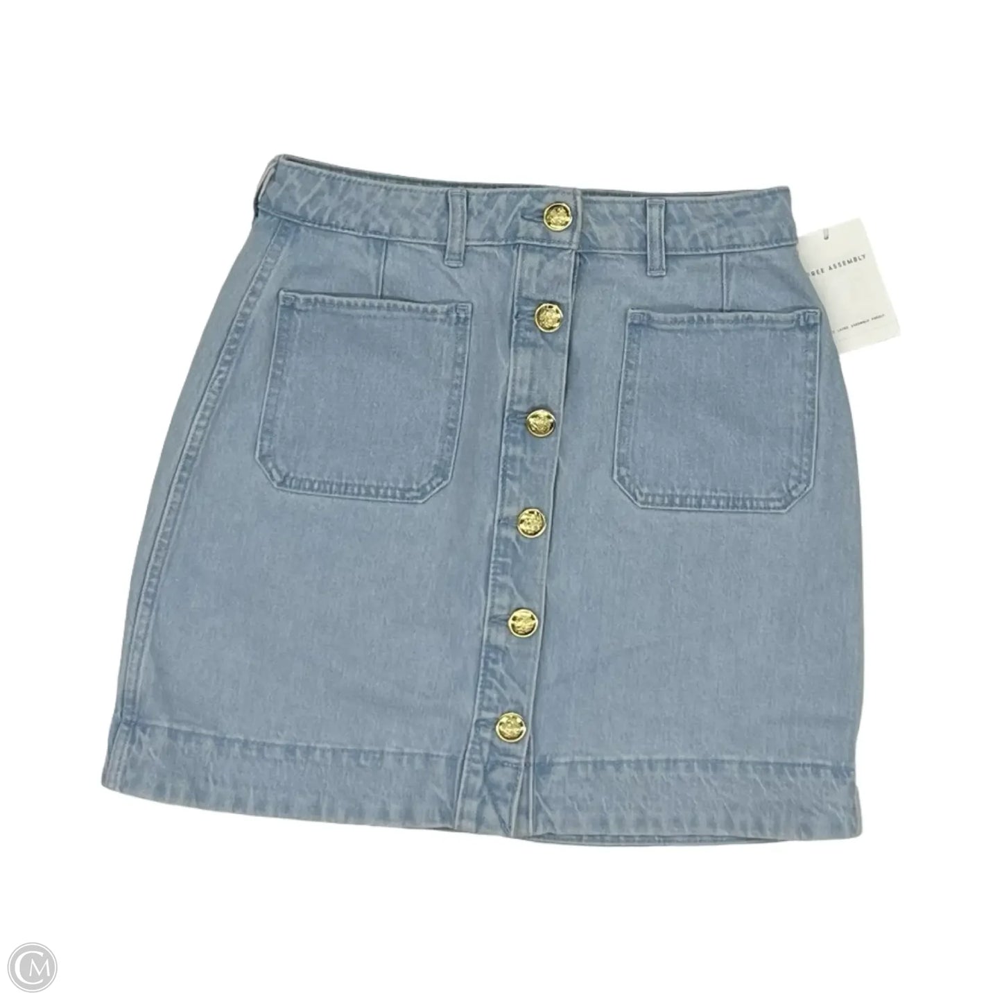 Skirt Mini & Short By Free Assembly In Blue Denim, Size: 0