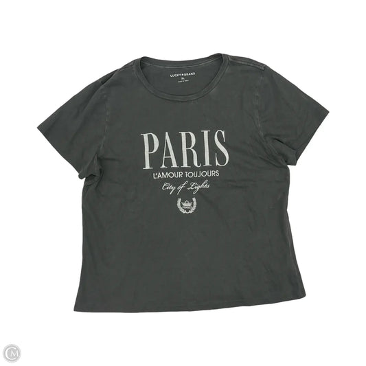 Top Short Sleeve By Lucky Brand In Grey, Size: Xl