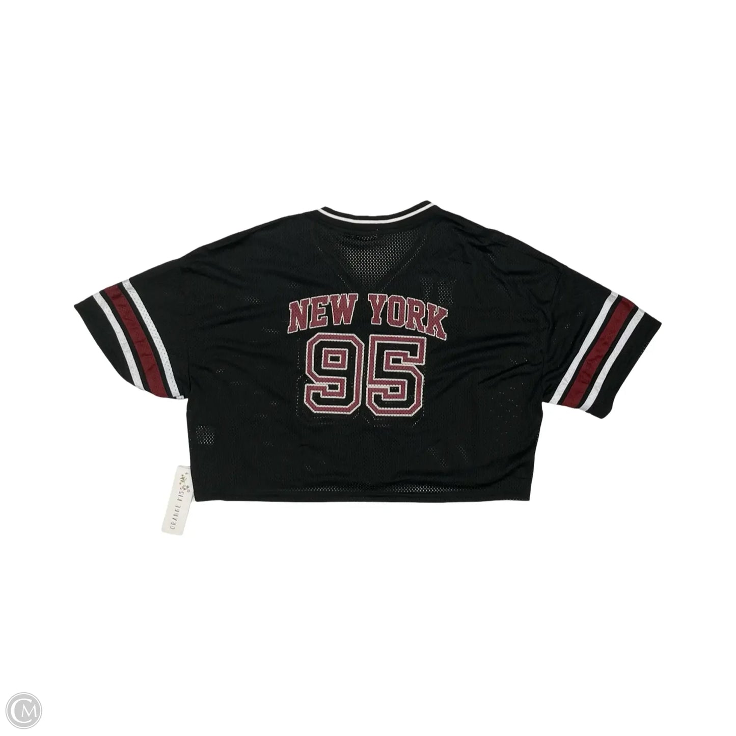 Athletic Top Short Sleeve By Cmf In Black & Red, Size: L