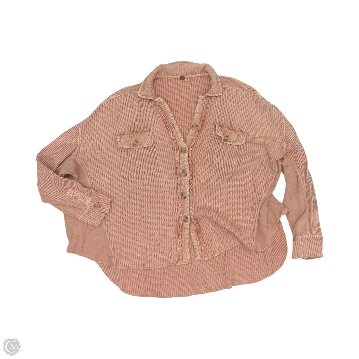 Top Long Sleeve By Free People In Pink, Size: Xs