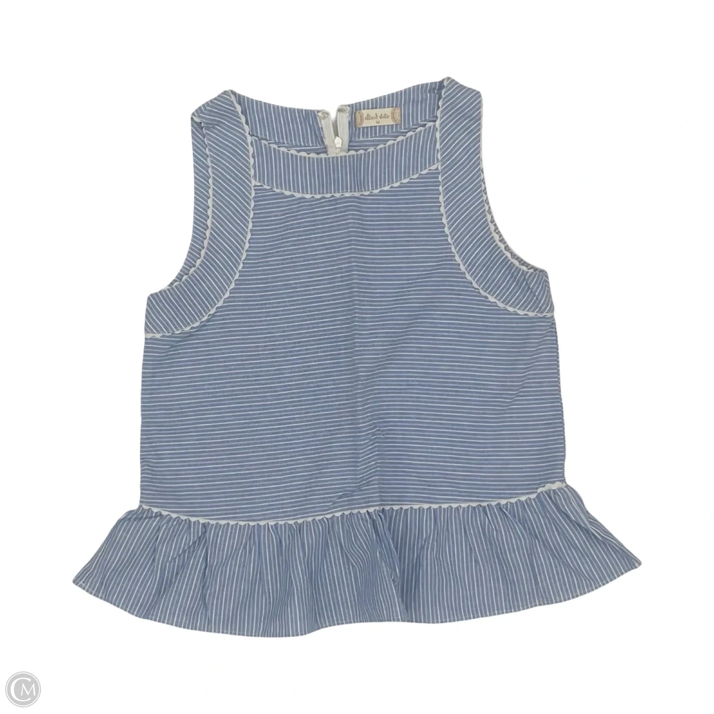 Blouse Sleeveless By Altard State In Blue & Cream, Size: M