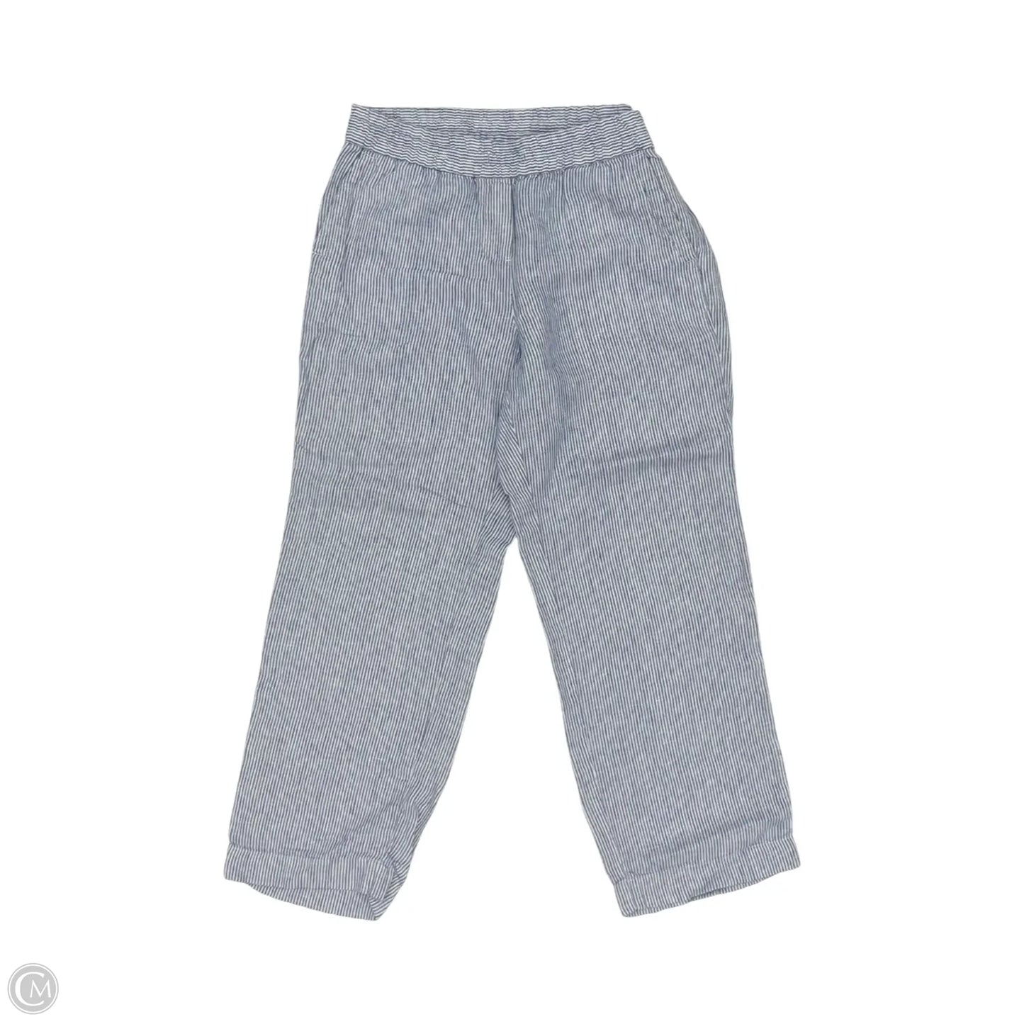 Pants Linen By Talbots In Blue & Cream, Size: Mp