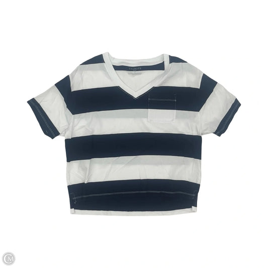 Top Short Sleeve By Talbots In Blue & White, Size: S