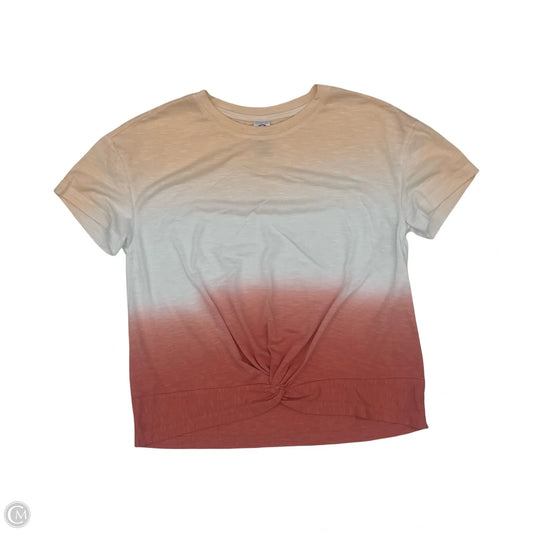 Top Short Sleeve By Te Verde In Orange & White, Size: Sp