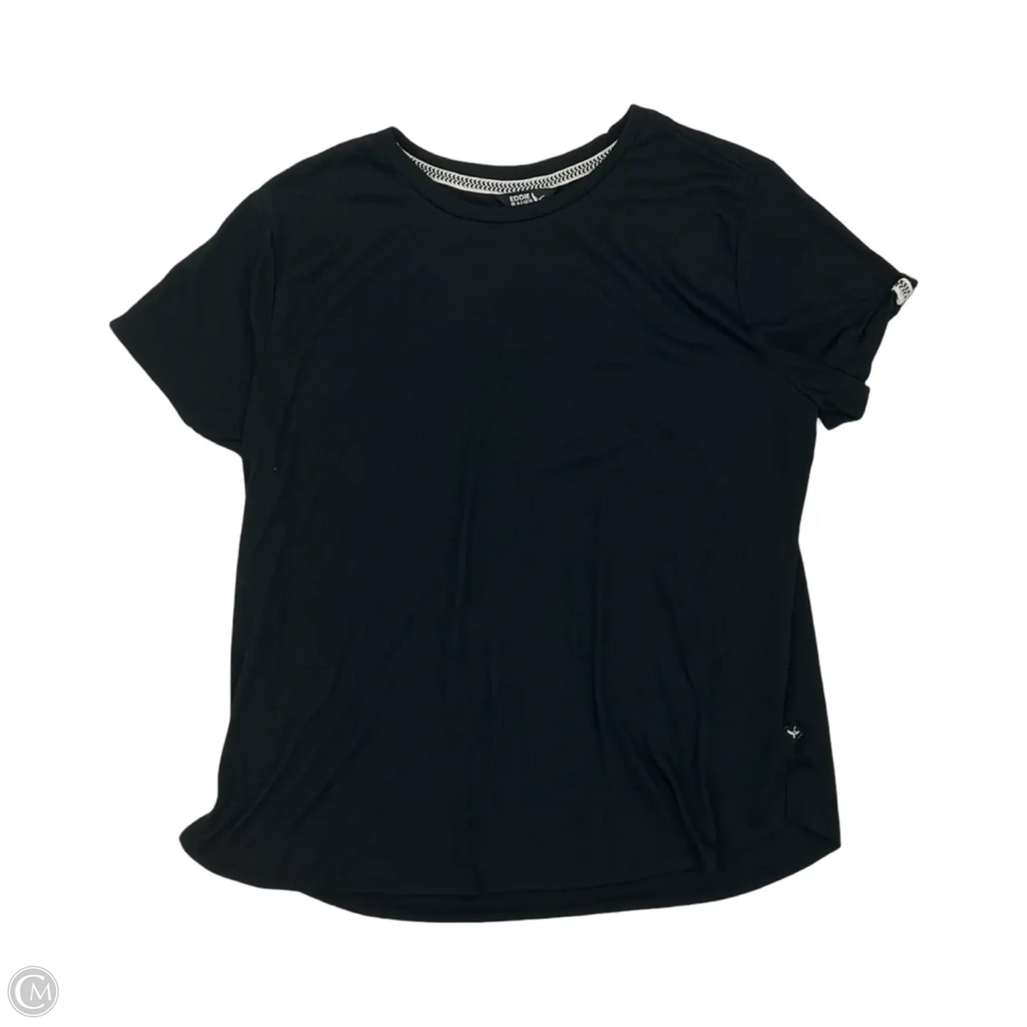Athletic Top Short Sleeve By Eddie Bauer In Black, Size: L