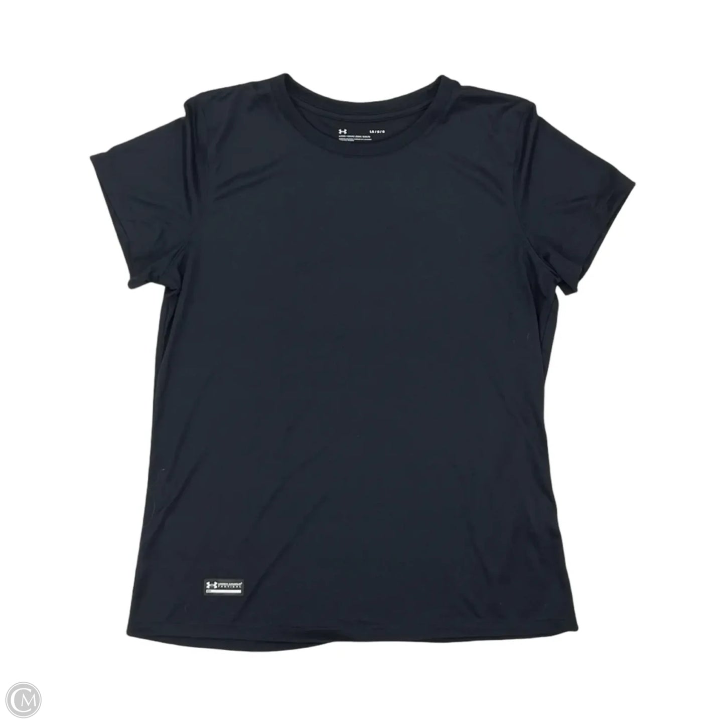 Athletic Top Short Sleeve By Under Armour In Black, Size: L