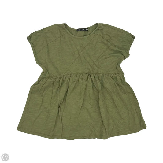 Top Short Sleeve By Doe & Rae In Green, Size: M