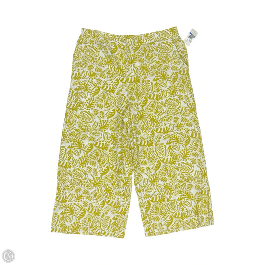 Pants Linen By Jessica Simpson In White & Yellow, Size: Xl