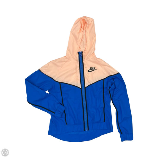 Athletic Jacket By Nike In Blue & Pink, Size: S
