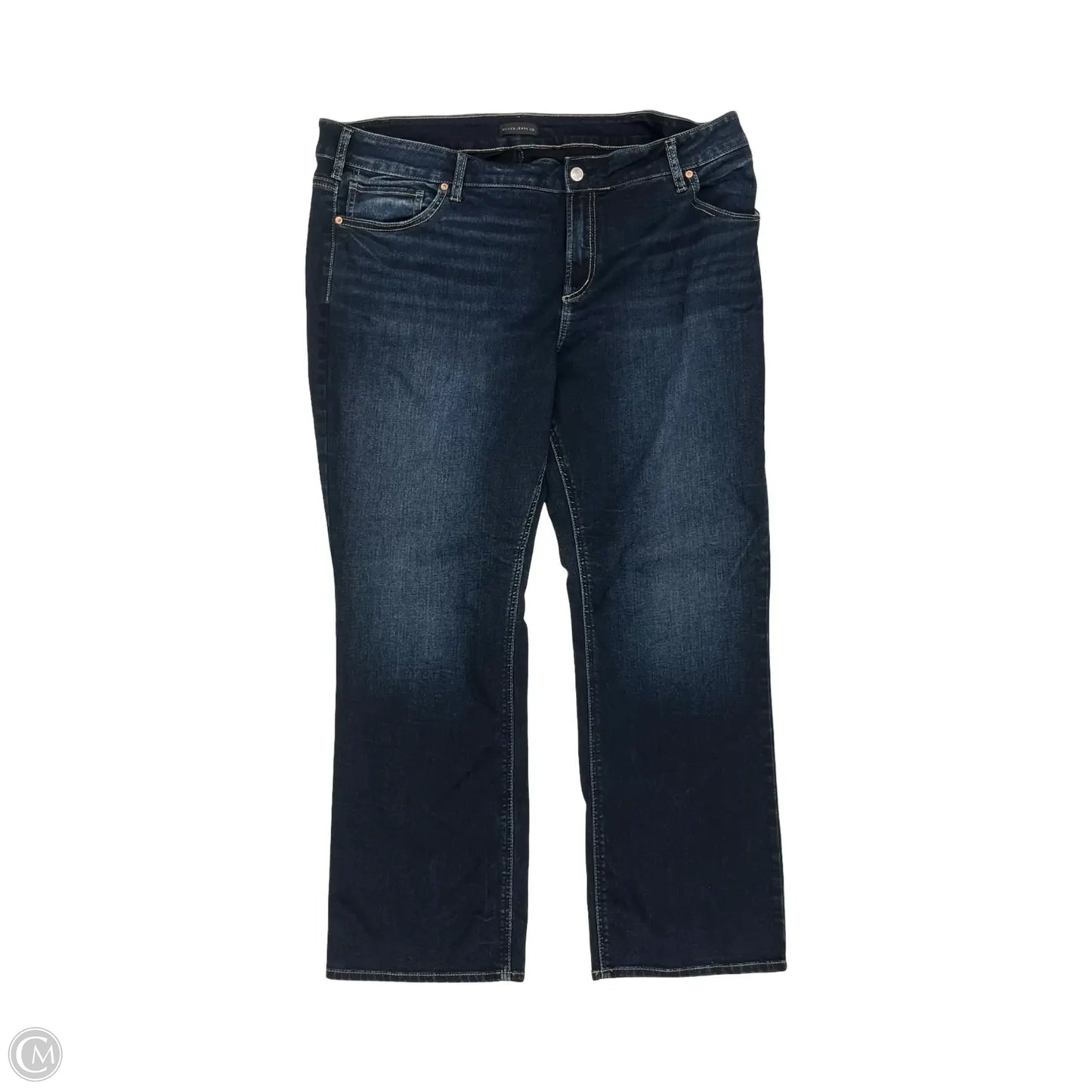 Jeans Boot Cut By Silver In Blue Denim, Size: 22