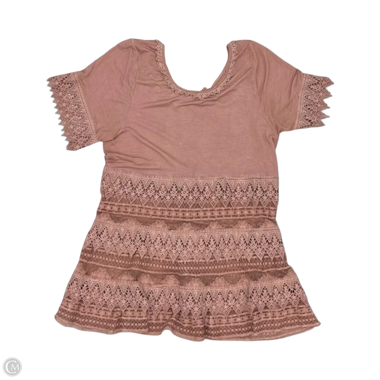 Blouse Short Sleeve By Pol In Pink, Size: S