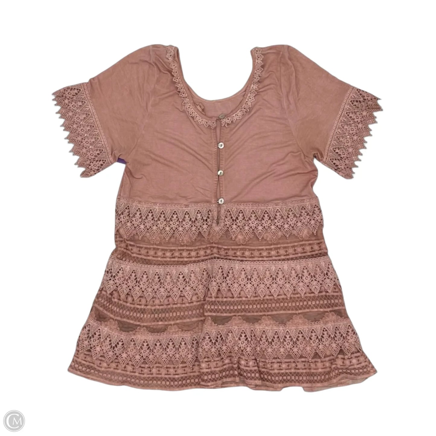 Blouse Short Sleeve By Pol In Pink, Size: S