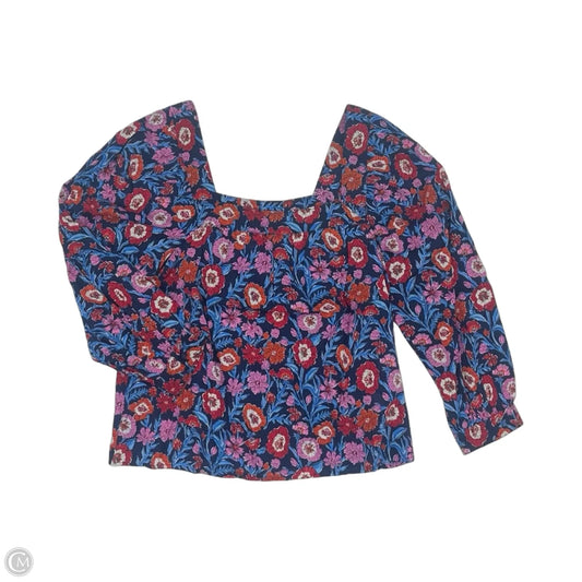 Blouse Long Sleeve By Vineyard Vines In Floral Print, Size: Large