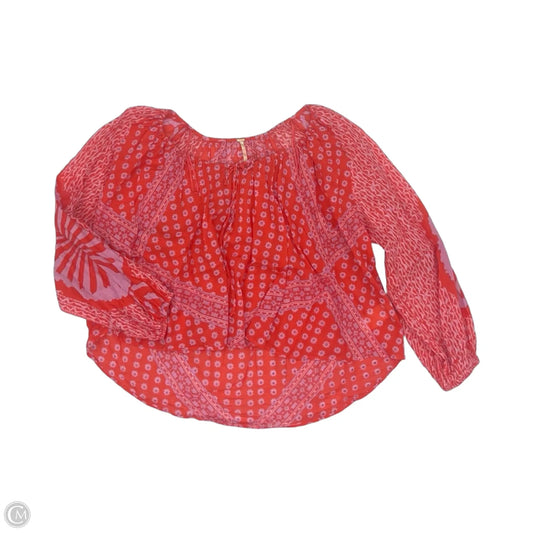 Blouse Long Sleeve By Free People In Orange & Purple, Size: Xs