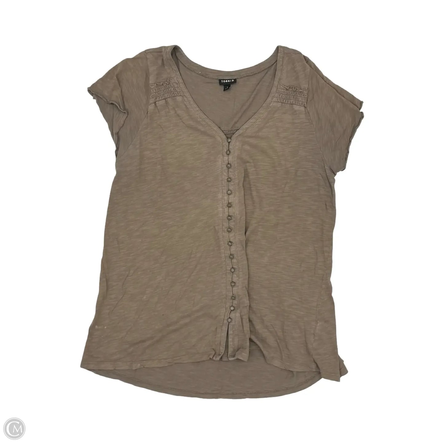Top Short Sleeve By Torrid In Brown, Size: 1x