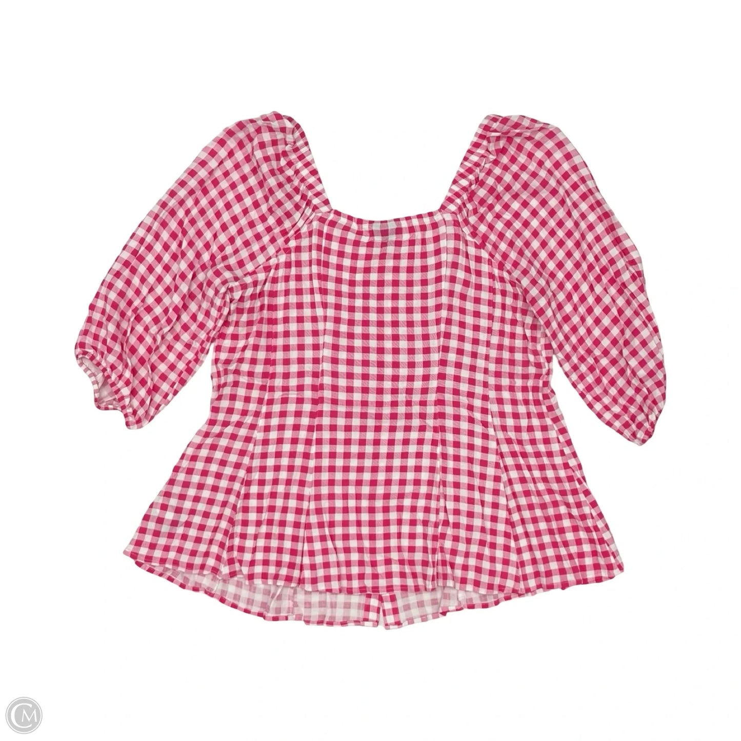 Blouse Short Sleeve By Torrid In Pink & White, Size: 1x