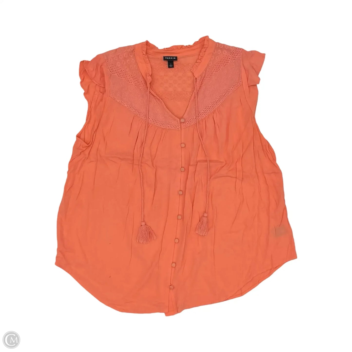 Blouse Short Sleeve By Torrid In Orange, Size: 1x
