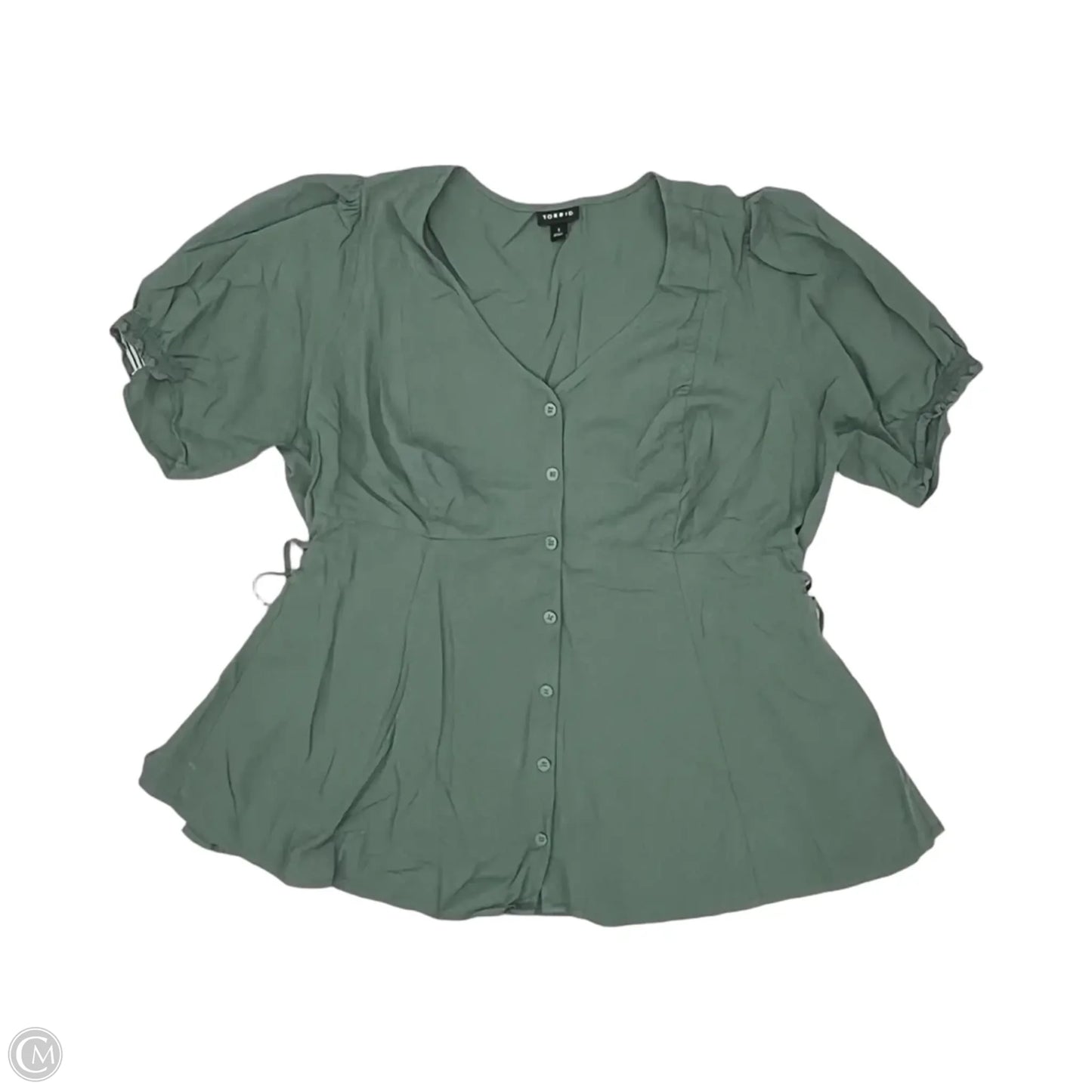 Blouse Short Sleeve By Torrid In Green, Size: 1x