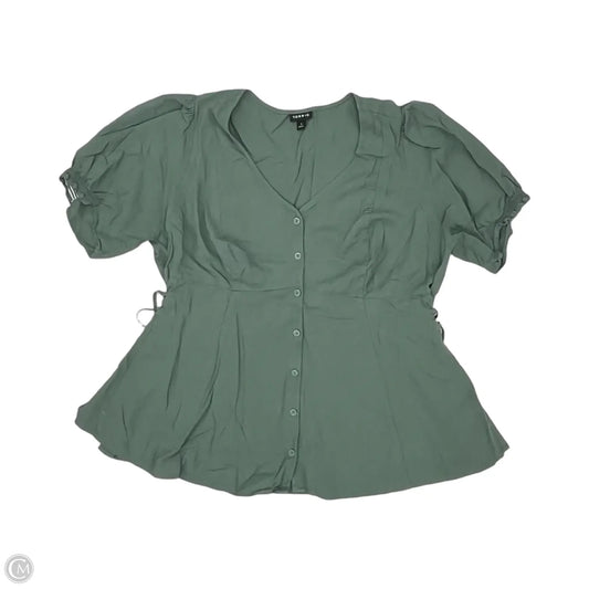 Blouse Short Sleeve By Torrid In Green, Size: 1x