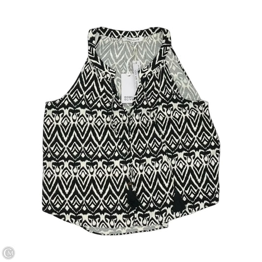 Blouse Sleeveless By Rose And Olive In Black & Cream, Size: M