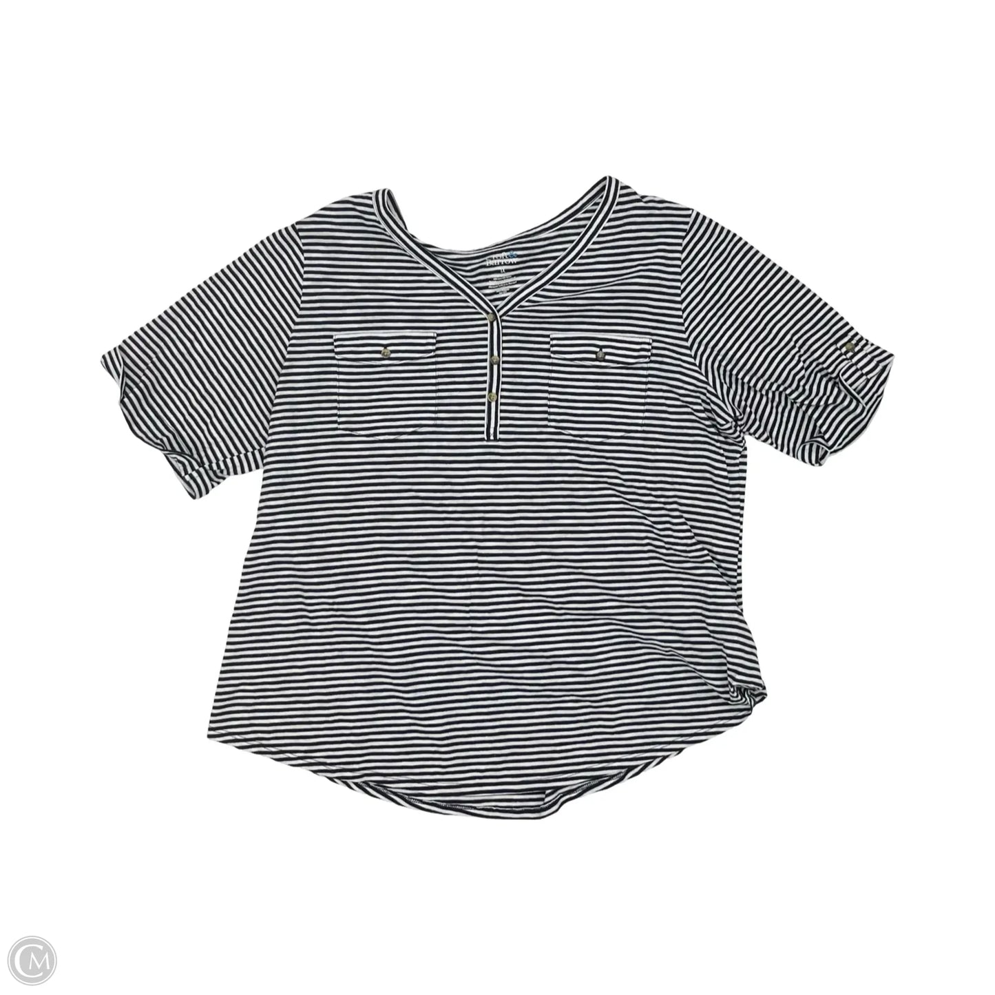 Top Short Sleeve By Croft And Barrow In Striped Pattern, Size: 1x
