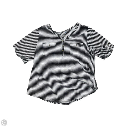 Top Short Sleeve By Croft And Barrow In Striped Pattern, Size: 1x