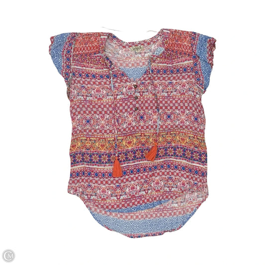 Blouse Short Sleeve By One World In Multi-colored, Size: Xl
