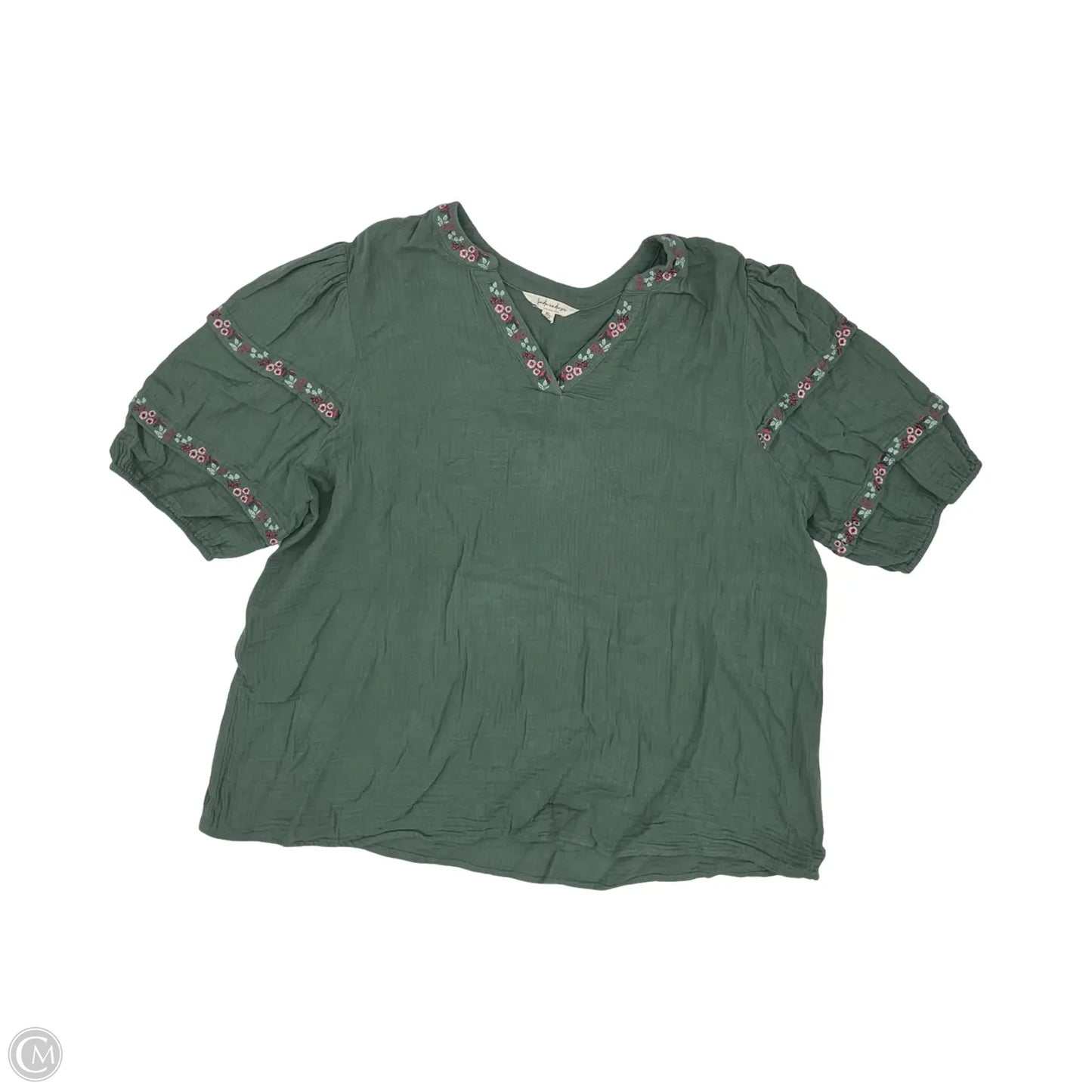 Blouse Short Sleeve By Clothes Mentor In Green, Size: Xl